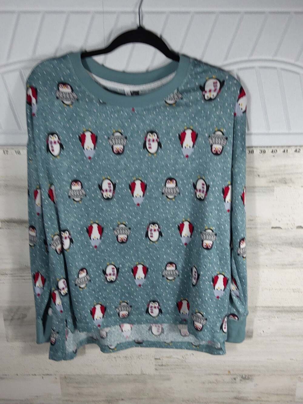 Jaclyn Intimates Penguin Print Long Sleeve Pajama Top
